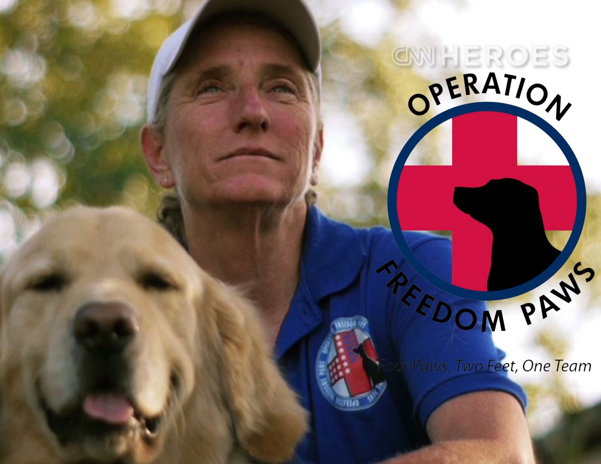 Mary Cortani with Operation Freedom Paws