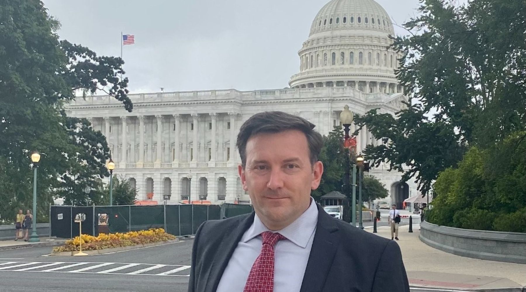 Sean Brownlee at the United States Capitol in Washington D.C. preparing to present NRF Retail Advocate awards to U.S. Representatives.