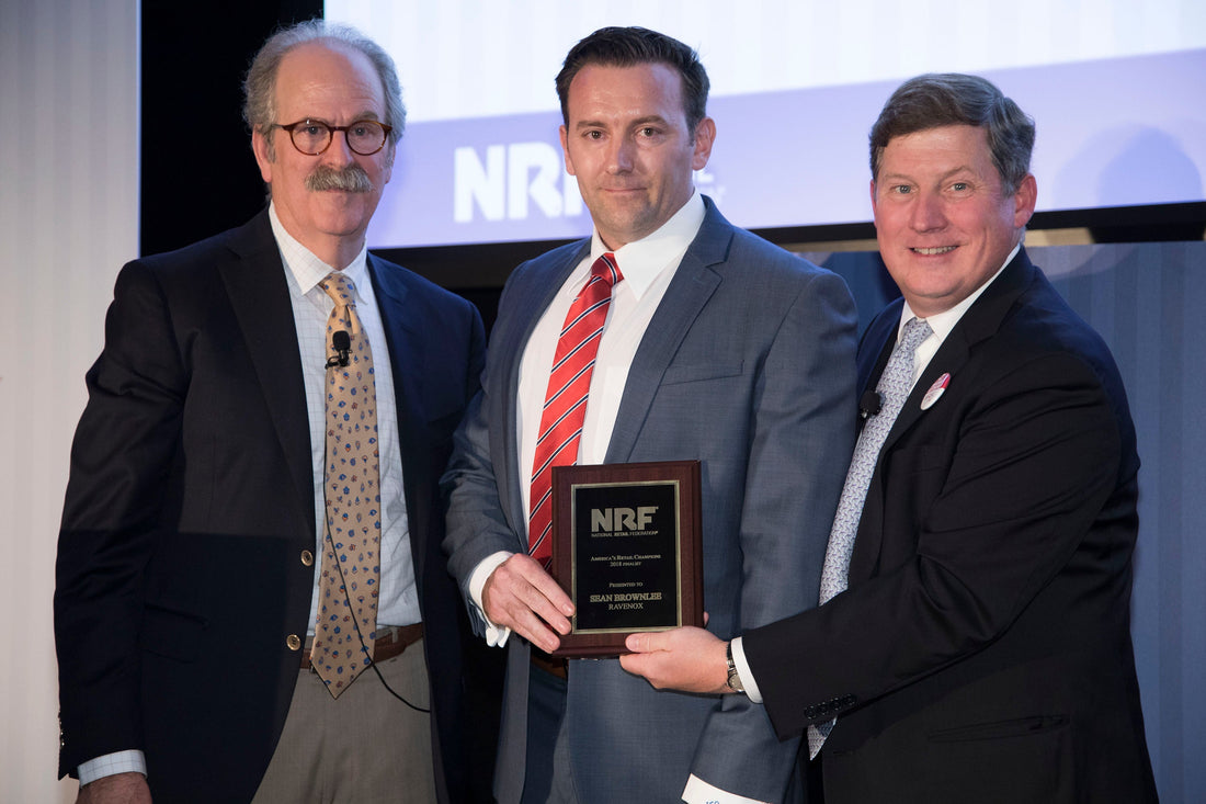Sean Brownlee receiving the NRF America’s Retail Champion Award as a 2018 finalist at the Retail Advocates Summit.