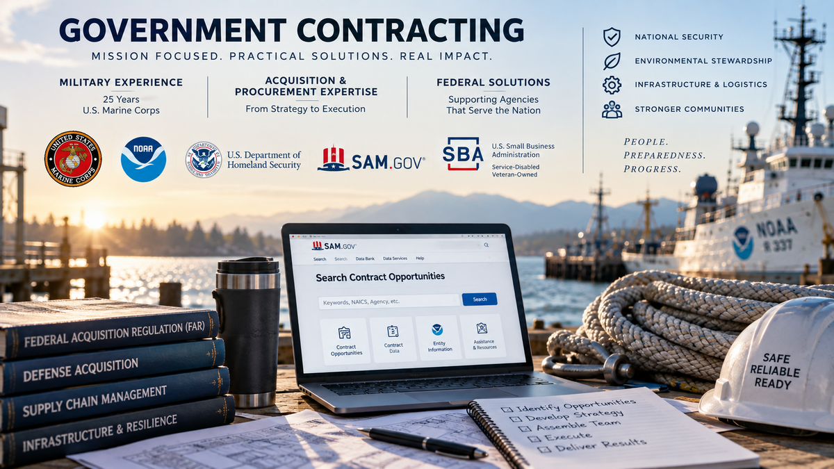 Government contracting case study representing military experience, federal procurement, logistics and acquisition execution.